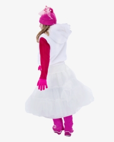 Young Girl,white Dress,pink,hot Pink,walking,winter,free - Girl, HD Png Download, Transparent PNG