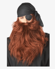 Red Pirate Beard And Moustache - Pirate Mustache And Beard, HD Png Download, Transparent PNG