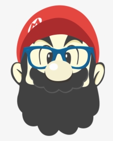 Mario Beard , Png Download - Super Mario Con Barba, Transparent Png, Transparent PNG