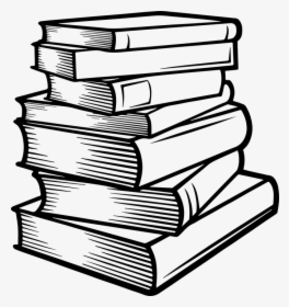 Transparent Drawn Line Png - Stack Of Books Clipart Black And White, Png Download, Transparent PNG