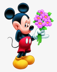 Christmas Minnie Mouse Ears - Mickey Mouse With Flower, HD Png Download, Transparent PNG