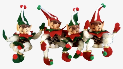 Transparent Png Elf Ornaments - Vintage Christmas Elves Clipart, Png Download, Transparent PNG
