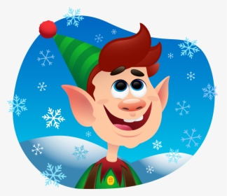 Christmas Elf Snow Snow Flakes Smiling Face Illustator - Cartoon, HD Png Download, Transparent PNG