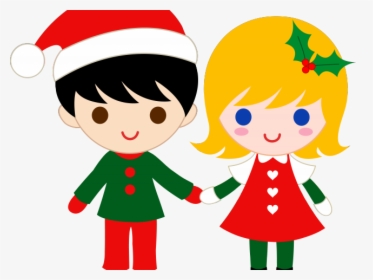 Free Christmas Elf Clipart - Boy And Girl Merry Christmas, HD Png Download, Transparent PNG