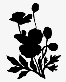 Flower Garden Dahlia Silhouette Floral Design - Трафарет Маки, HD Png Download, Transparent PNG