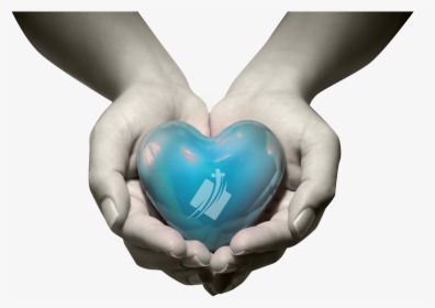 Hands Holding Out A Blue Cyan Turquoise Heart With - Dil Image In Hand, HD Png Download, Transparent PNG