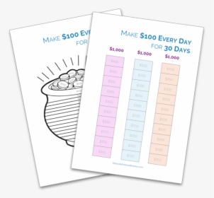 Make 100 Dollars A Day For One Month 30 Days - 30 Saving Money Challenge, HD Png Download, Transparent PNG