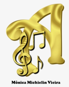 Transparent Gold Music Notes Png - Alfabeto Com Notas Musicais, Png Download, Transparent PNG