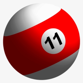 Billiard Ball Png Free Download - Red Stripe Pool Ball, Transparent Png, Transparent PNG