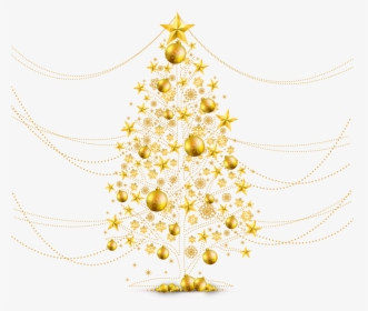 #christmastree #christmas #gold #tree - Gold Christmas Tree Clip Art, HD Png Download, Transparent PNG