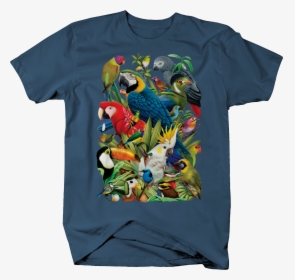 Safari Exotic Birds Puffin Macaw Tucan Crane Parrot - T-shirt, HD Png Download, Transparent PNG
