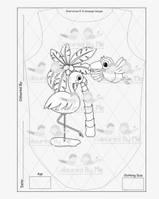 Flamingo With Tucan - Line Art, HD Png Download, Transparent PNG