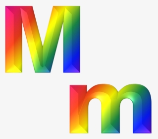 Letter M 3d Abc Alphabet Rainbow Gradient Bright - Clipart Letters M, HD Png Download, Transparent PNG