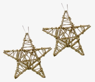 2 Stars Gold Glitter 15cm - Overhead Power Line, HD Png Download, Transparent PNG