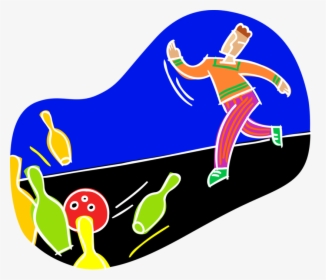 Vector Illustration Of Bowler Bowls Strike In Bowling, HD Png Download, Transparent PNG