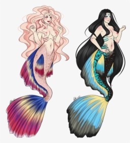 Enchanted Drawing Mermaid - Merman Drawing, HD Png Download, Transparent PNG