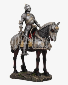 Medieval Knight And Warhorse Statue - Medieval Knight On Horse, HD Png Download, Transparent PNG