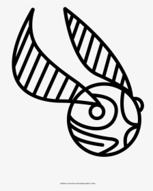 Golden Snitch Coloring Page - Simple Golden Snitch Drawing, HD Png Download, Transparent PNG