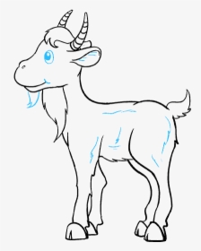 How To Draw Goat - Outline Images Of Goat Cartoon, HD Png Download ,  Transparent Png Image - PNGitem