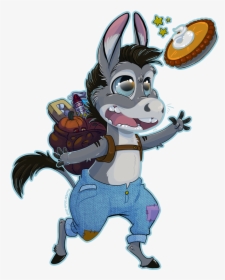 Donkey Loves Pumpkin Pie - Cartoon, HD Png Download, Transparent PNG