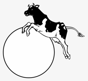 Moon, Cow, Jumping, Over, Animal, Childhood, Tales - Cow Jumping Clip Art, HD Png Download, Transparent PNG