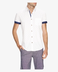 White Anchor Print Shirt - Polo Shirt, HD Png Download, Transparent PNG