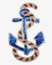 Small Anchor Beaded & Sequin Applique - Anchor Beaded, HD Png Download, Transparent PNG