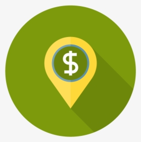 Icon Of Map Marker With Dollar Sign - Circle, HD Png Download, Transparent PNG