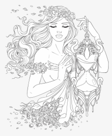 Coloring Printable Coloring Book Pages Line Artsy Free - Colouring Pages For Adults Girl, HD Png Download, Transparent PNG