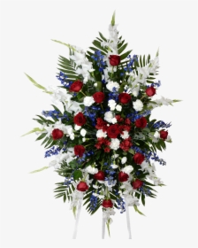 Christmas Ornament - Red White And Blue Flowers Sprays, HD Png Download, Transparent PNG