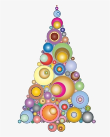 Colorful Abstract Circles Christmas Tree - Clipart Christmas Tree Abstract Free, HD Png Download, Transparent PNG