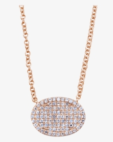 Oval Rose Gold And Diamond Necklace - Chain, HD Png Download, Transparent PNG