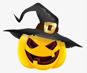 Pumpkin Witch Hat Clipart - Pumpkin With A Witch Hat, HD Png Download, Transparent PNG
