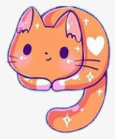 Transparent Orange Cat Clipart - Kawaii Cute Cartoon Cats, HD Png Download, Transparent PNG