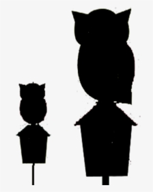 Owl Silhouette Cartoon - Black Cat, HD Png Download, Transparent PNG