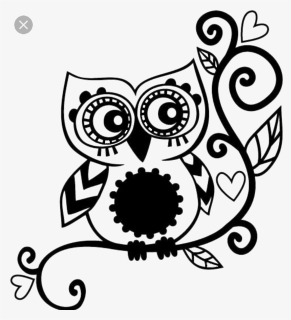 Owl Stencil Machine Silhouette Portrait, Owl Family, - Owl In Black And White, HD Png Download, Transparent PNG