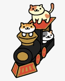 Pasty, Peaches And Pumpkin On The Cardboard Choo Choo - Neko Atsume Cardboard Choo Choo, HD Png Download, Transparent PNG