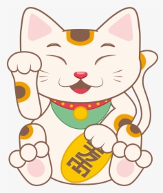 Cartoon Maneki Neko Lucky Manekineko - Maneki Neko Cartoon Cat, HD Png Download, Transparent PNG