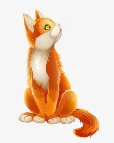 Orange Cat Cartoon Transparent Png Clip Art Image - Transparent Background Cat Clipart Transparent, Png Download, Transparent PNG