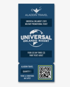 Aladdin Travel Universal Studios Ticket - Poster, HD Png Download, Transparent PNG