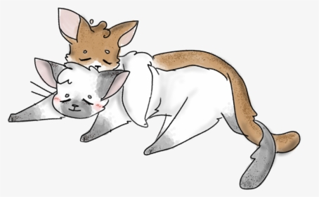 Snuggling Cat Gfs <3 - Cartoon, HD Png Download, Transparent PNG