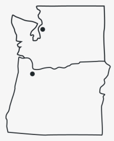 Oregon Washington Map - Washington Oregon Map Black And White, HD Png Download, Transparent PNG