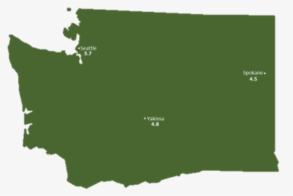 Washington Sun Light Hours Map - Sunshine Hours Washington State Map, HD Png Download, Transparent PNG