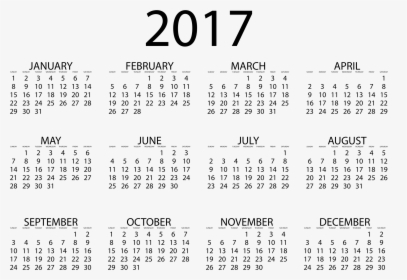 2017 Calendar - Print Online Calendar 2018, HD Png Download, Transparent PNG