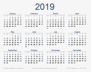 Full Year Calendar 2019, HD Png Download, Transparent PNG