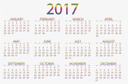 Tjue Sytten, 2017, Kalender, År, Dato, Tid, Måned, - Calendar, HD Png Download, Transparent PNG