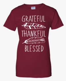 Grateful Thankful Blessed Feather T-shirt - Active Shirt, HD Png Download, Transparent PNG