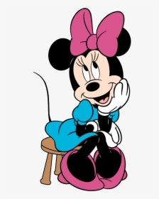 New Minnie Sitting On A Stool - Minnie Mouse Sitting Down, HD Png Download, Transparent PNG