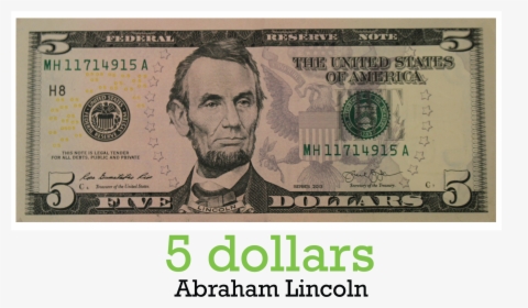 5 Dollar Png - Five Dollar Bill Transparent, Png Download, Transparent PNG