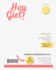 Cover Girl Magazine Template, HD Png Download, Transparent PNG